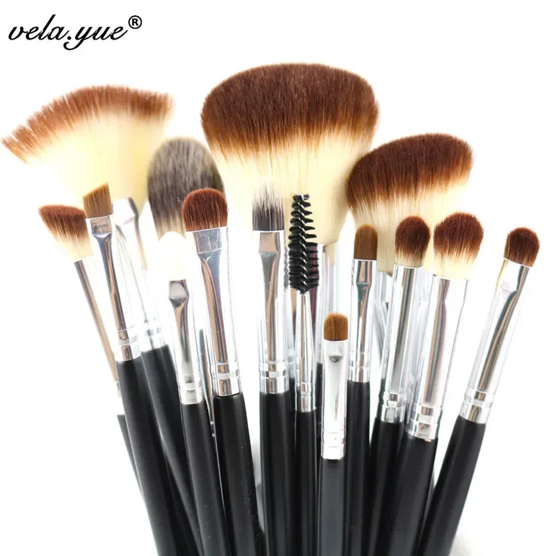 15pcs Makeup Brushes Set Fan Brush Powder Foundation Blusher Bronzer Eyeshadow Liner Brow Lip Gloss Contour Highlight Blend Tool — image 2