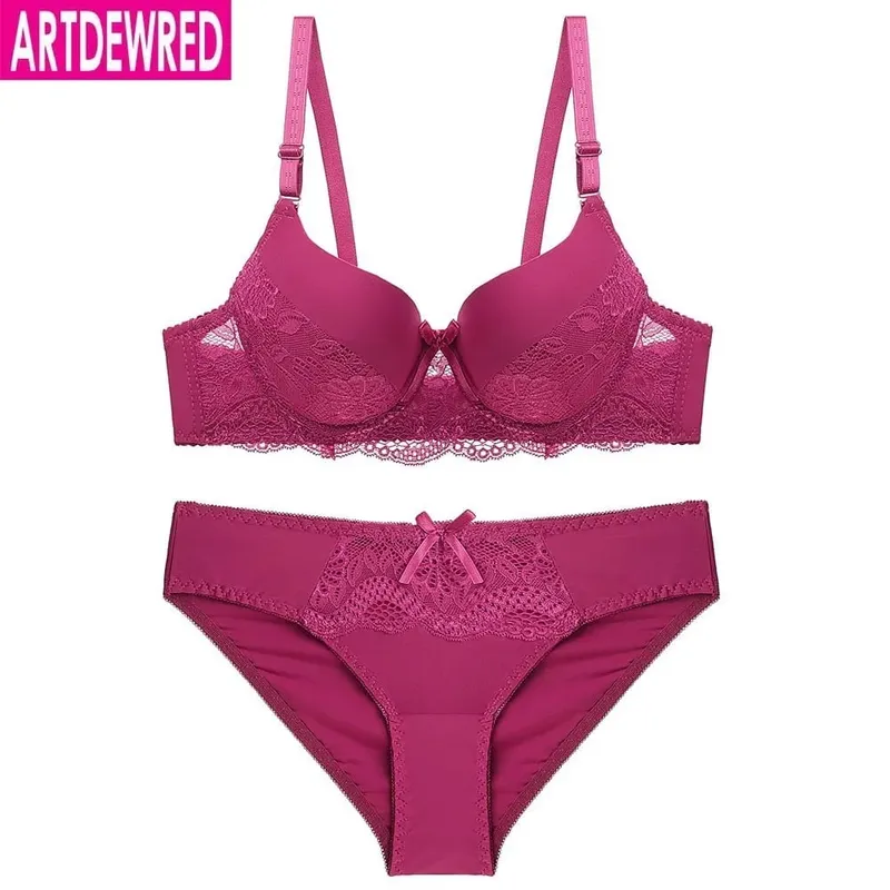 Sexy Lace Bra Sets For Women Bra Comfortable Underwear Set Solid Crop Top Female Lingerie Set Brassiere Bra and Panty Sets — image 2