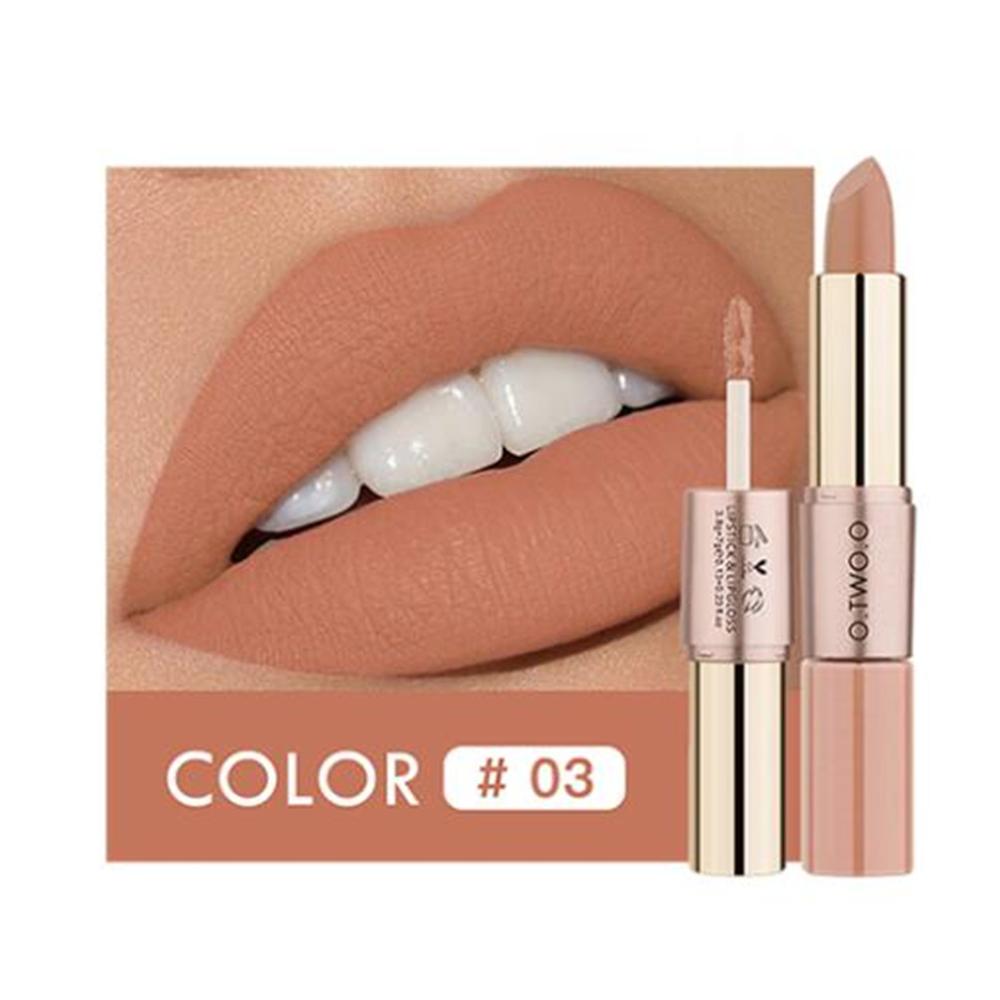 O.TWO.O 2 in 1 Rossetto opaco Lip Gloss Cosmetici Impermeabile Pintalabios Batom Mate Labbra Trucco Rouge 12 colori Stick labbra — image 9