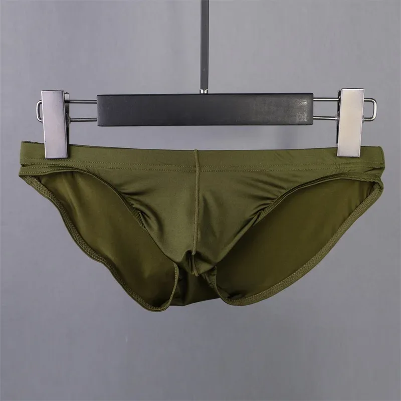 Men's Ice Silk Panties Sexy Underwear Man Briefs Ultra Thin Translucent Penis Pouch Low Waist Underpants Lingerie