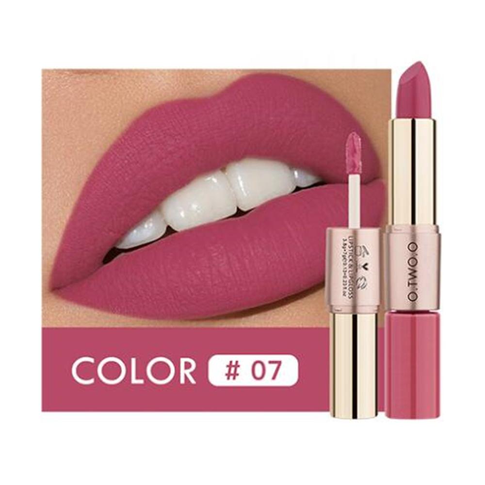 O.TWO.O 2 in 1 Rossetto opaco Lip Gloss Cosmetici Impermeabile Pintalabios Batom Mate Labbra Trucco Rouge 12 colori Stick labbra