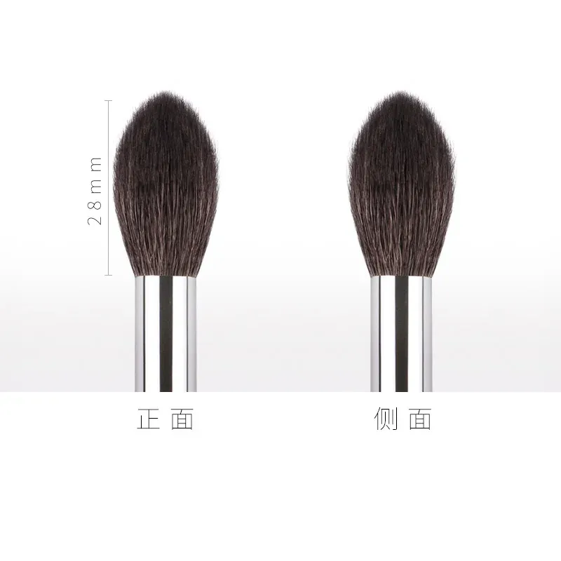 1 stk Højkvalitets Pro gedehår Highlighter Makeup børster Flamme form Highlight Make up børster Ibenholt håndtag kosmetiske værktøjer — image 2