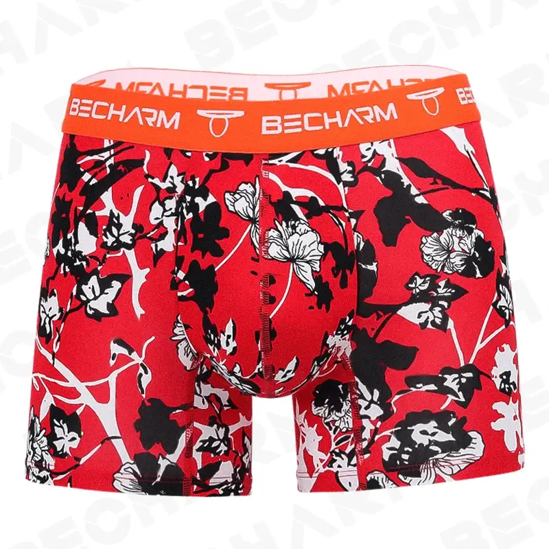 Becharm Men's Panties Boxers Shorts Solid Gray Large Size Set Men Underpants Male Briefs Boxer Man Sexy Clothing Short Homme Hot — image 2