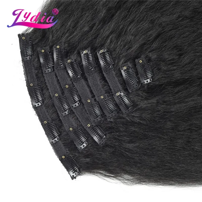 Lydia 8Pcs /Set With18Clips-In Synthetic Kinky Staight Hair Extensions Long Heat Resistant Hair-Pieces16-20 Inches Afro American — image 6