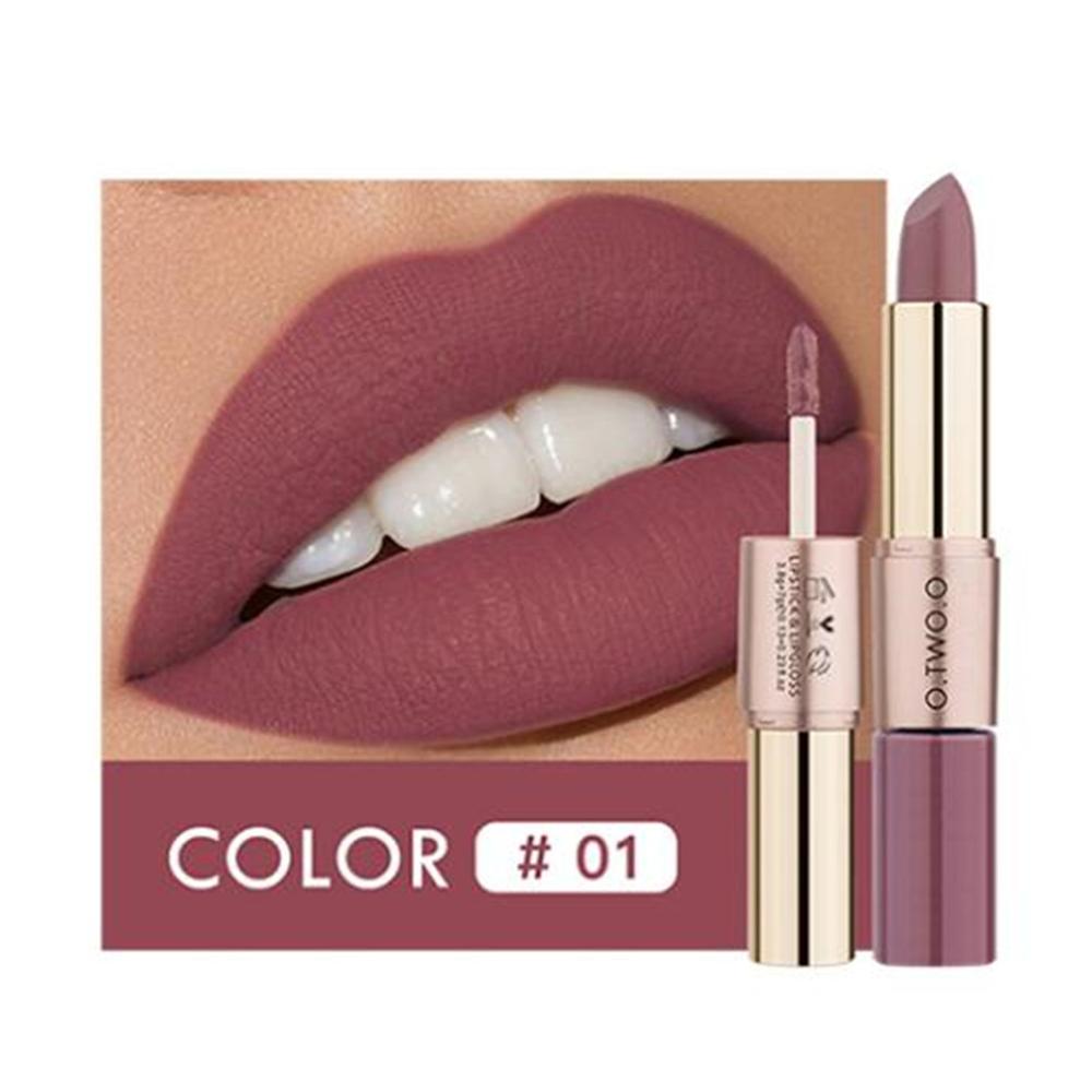 O.TWO.O 2 in 1 Rossetto opaco Lip Gloss Cosmetici Impermeabile Pintalabios Batom Mate Labbra Trucco Rouge 12 colori Stick labbra — image 8