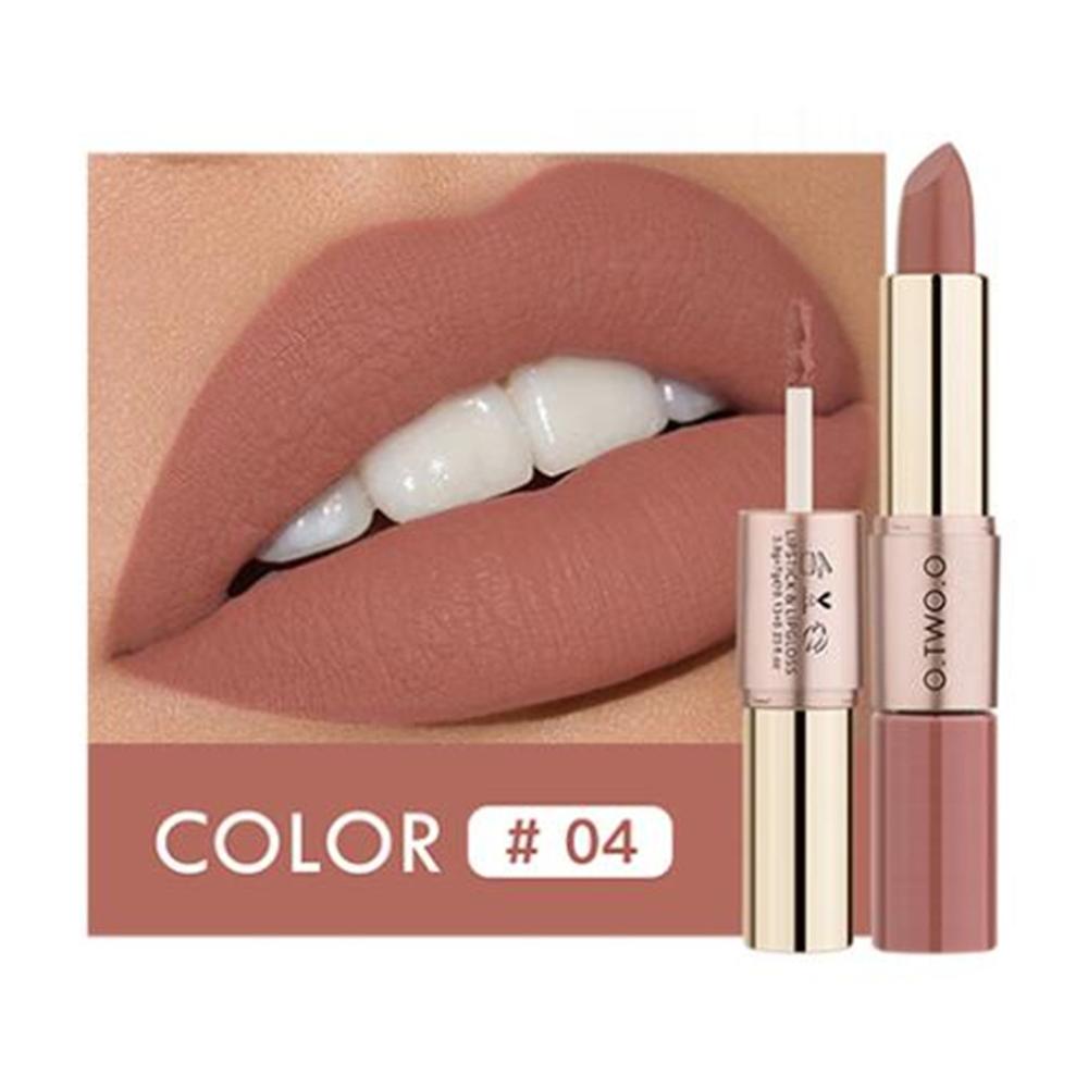 O.TWO.O 2 in 1 Rossetto opaco Lip Gloss Cosmetici Impermeabile Pintalabios Batom Mate Labbra Trucco Rouge 12 colori Stick labbra — image 12