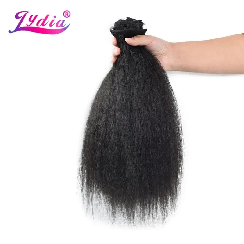 Lydia 8Pcs /Set With18Clips-In Synthetic Kinky Staight Hair Extensions Long Heat Resistant Hair-Pieces16-20 Inches Afro American — image 4