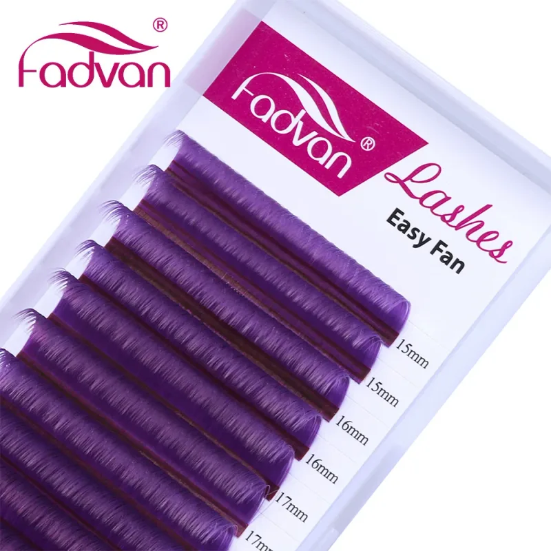 Fadvan Long 15-20mm Easy Fanning Makeup Lashes Mixed 8-14mm Colored False Eye Lashes Extensions Green/Purple/Red/Blue Color Lash — image 7