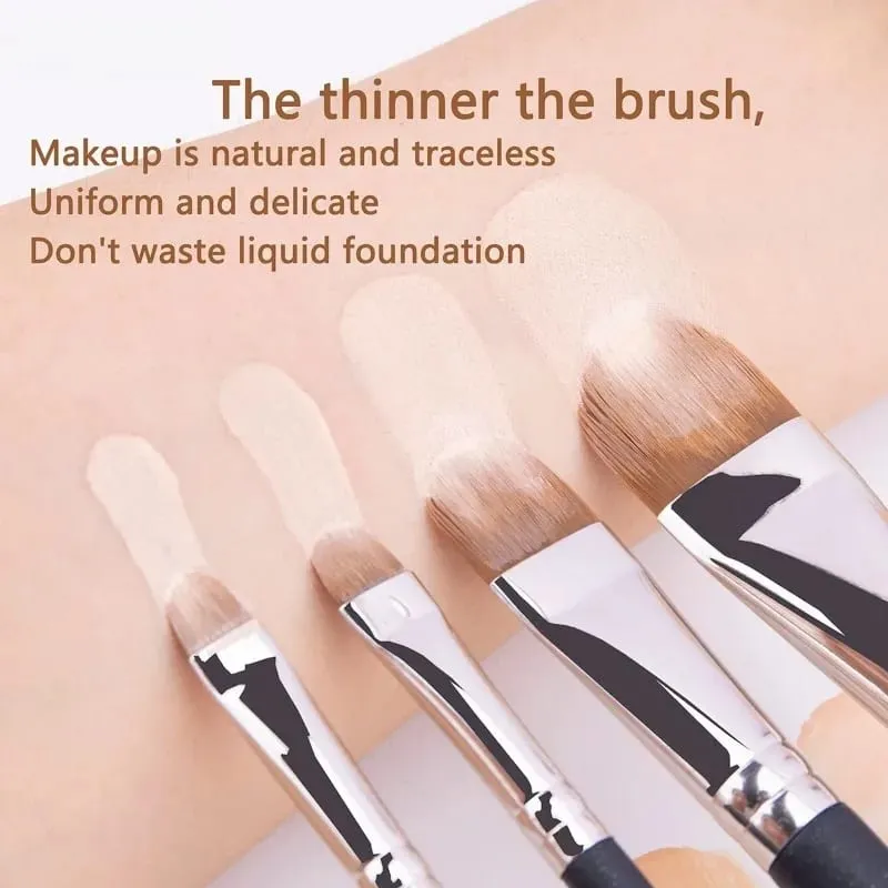 4 Types Sizes Upgraded Ultra-thin Foundation Concealer Makeup Brush Professional Liquid Foundation Cream Concealer Make-up Tool — image 3