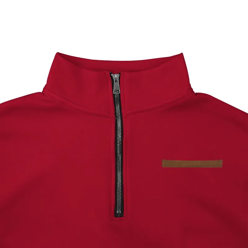 American autumn and winter heavy fleece long-sleeved men's sweater half zipper loose stand-up collar pullover men's sweater — image 10