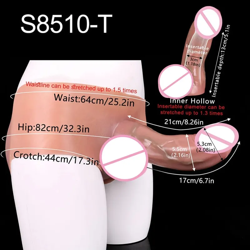 Wearable Extra Large Penis Sleeve Silicon Soft Hollow Penis Panties High-Grade Adult Intimate Toys For Men Adult 18+ Tools — image 15