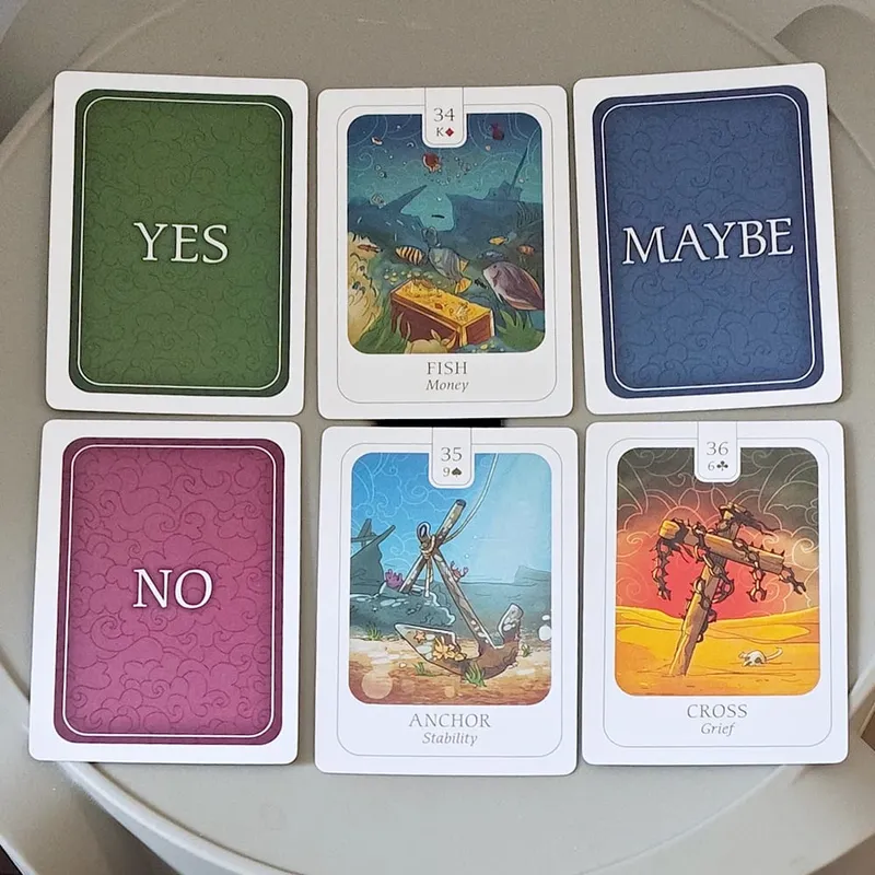 Simplicity Lenormand Deck 41 Pcs Beautifully Illustrated Cards 9*6cm with Meaningful Symbolism with Yes No Maybe Cards