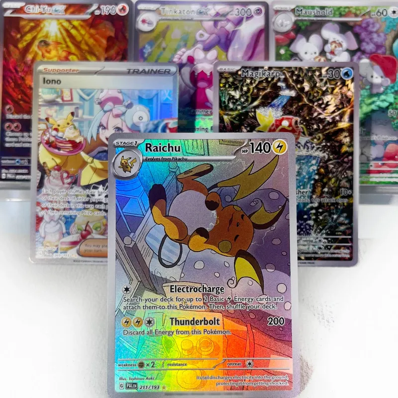 Paldea Evolved PKM Cards PTCG4-C GX Rainbow Magikarp Raichu Tyranitar Iono Rare Collection Battle Toys Gifts for Hobbies — image 2