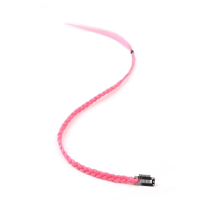 Estensioni clip-in sintetiche da 5 pezzi / lotto per le donne Coda di cavallo Arcobaleno Estensione dei capelli treccia 22 '' Ombre Parrucchino Treccia con clip — image 23
