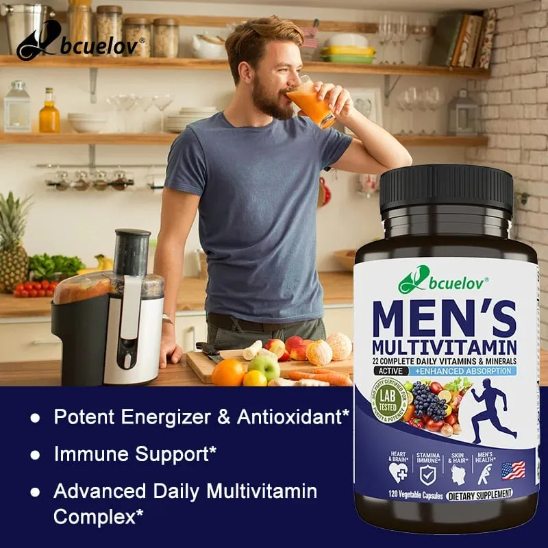 Men’s Multivitamin & Mineral Capsules High Absorption Antioxidant Supplement for Energy Immune Bone Skin & Overall Wellness