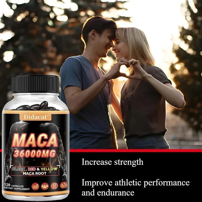 Organic Maca Root Powder Capsules with Black + Red + Yellow Maca Root Extract Supplement for Men and Women - 120 Capsules — image 6