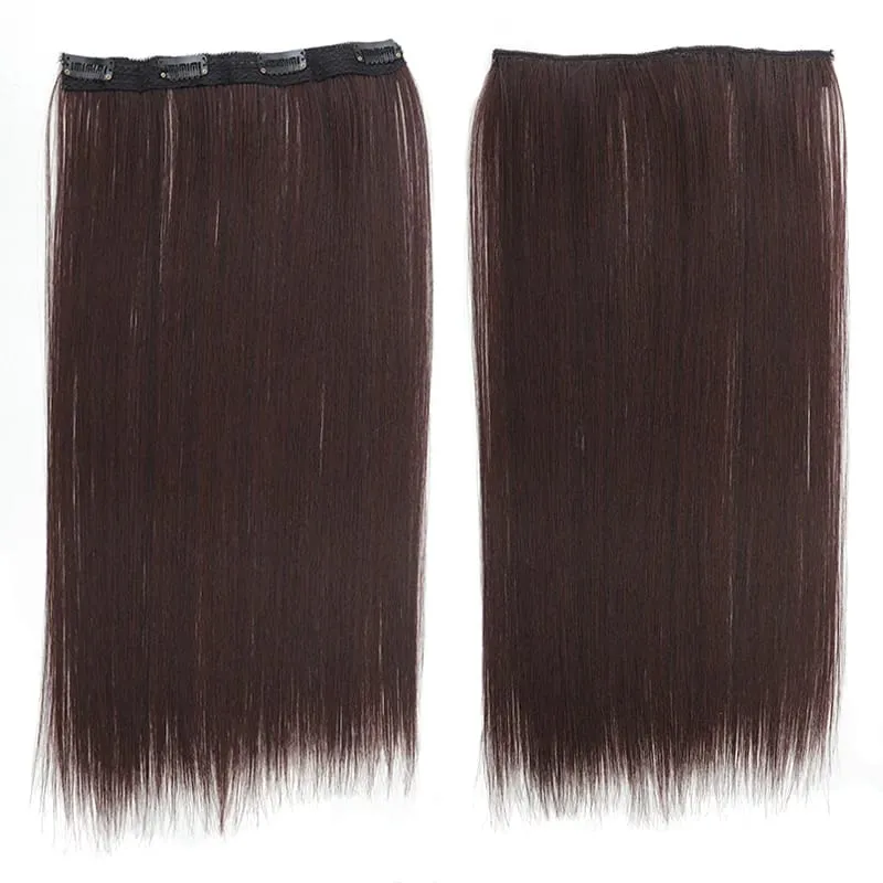 One piece hanging ear dyed synthetic wig piece for women highlighted color hair extensions — image 12