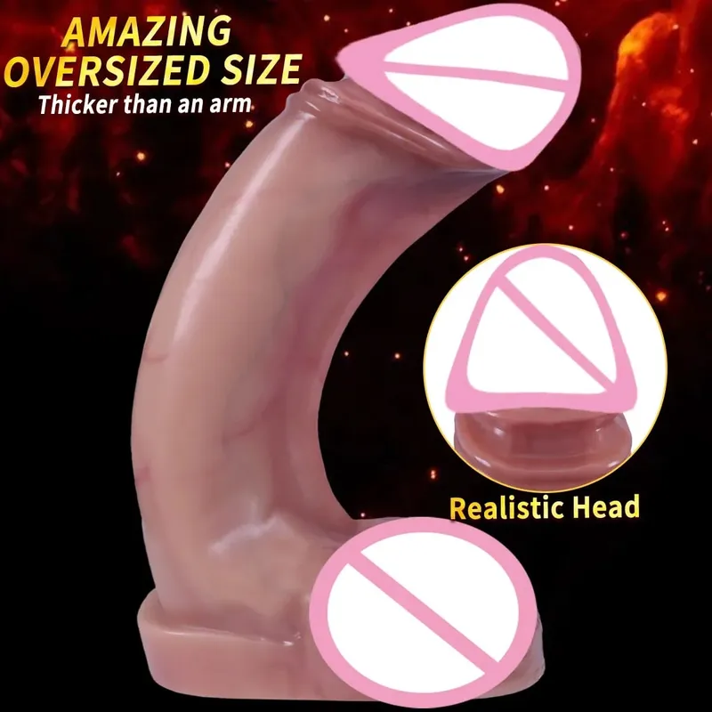 Realistic Veins Soft Silicone Dildo 2Colors Penis Male Genitals Vaginal Masturbation Suction Cup Dick Woman Anal Sex Toy — image 4