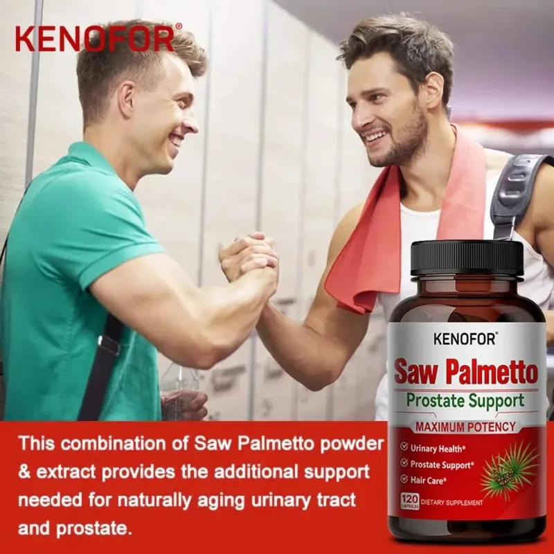 Prostatatilskud med Saw Palmetto understøtter urinvejssundhed Urtesundhedstilskud 120 vegetariske kapsler — image 2