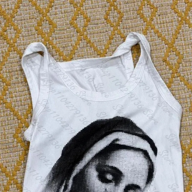 top mujer Tanks & Camis Tops Print Crop Top Clothes Grunge Corset Streetwear Baby Tank clothing Shoujo Girl Style Y2k Clothes — image 4