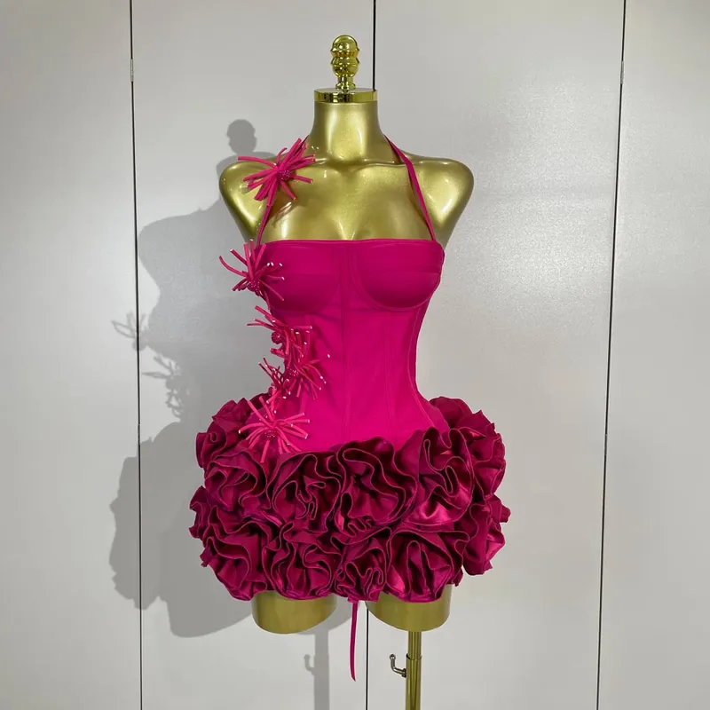 Sexy Halter Prom Gown Celebrity Club Tweedelige Set Cocktail Elegante Damesmode Luxe Verjaardagsfeestje Rood Zwart Bandage Outfit — image 8