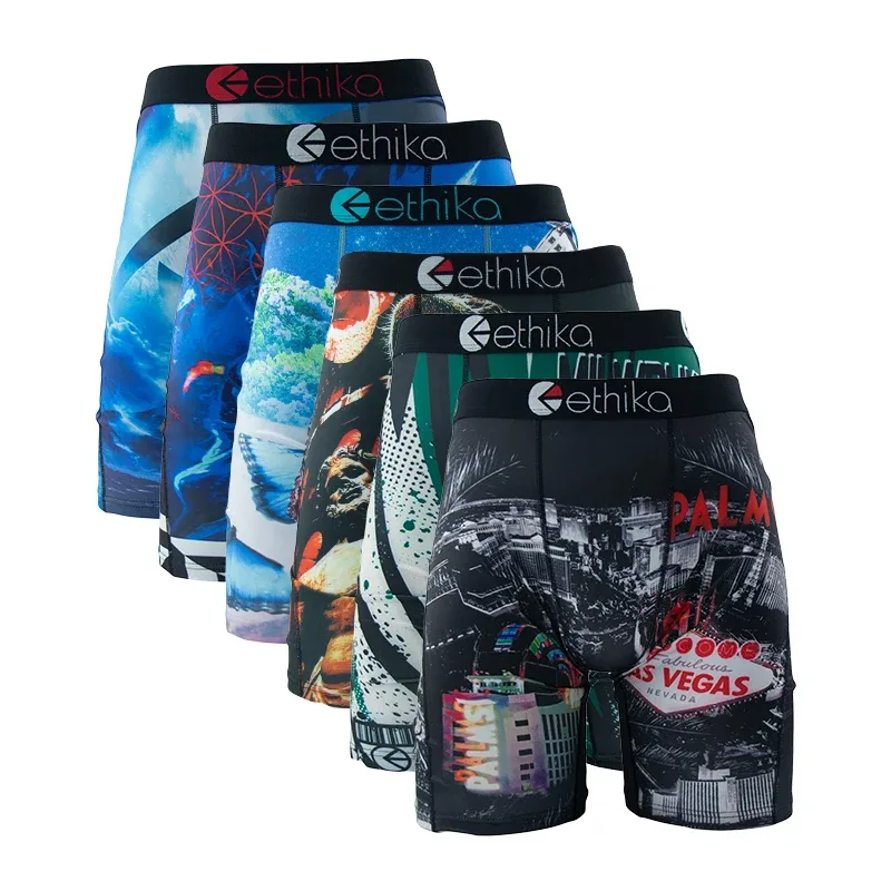6Pcs Men Underwear Boxers Breathable Mesh Crotch Man Swimming Underpants Plus Size Mens Panties Trunks Men's Boxer Briefs — image 5