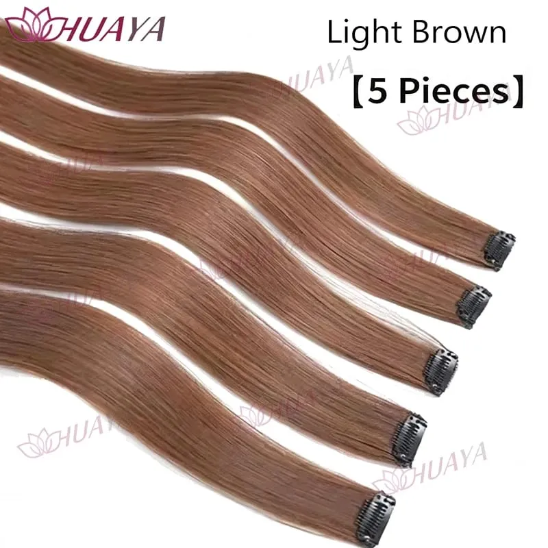 Synthetic 24-inch BB clip-in hair extensions 5 pieces per set one clip per piece seamless hairpieces.Easy and comfortable to w — image 9