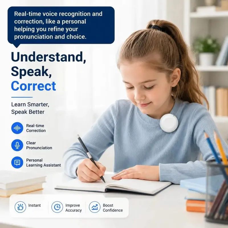 Intelligent Wearable Translator AI Translation Speaker 133 Language Real-time Translation Tourism Learning Tool