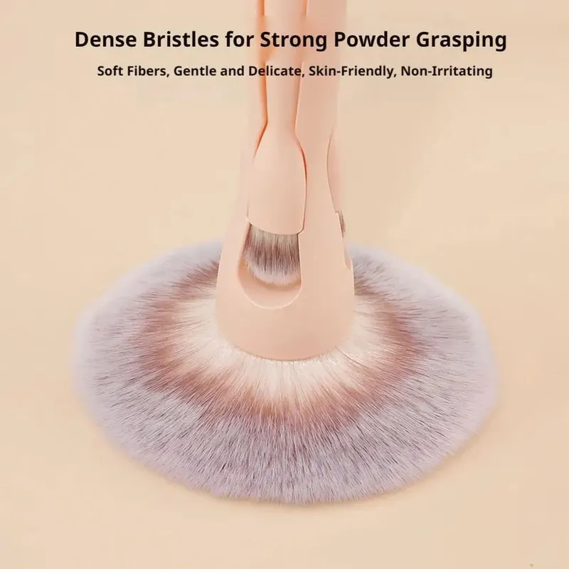 NEW Makeup Powder Brush with Eye Shadow Brush Brushes 4 in-1 All-in-One Magnetic Interlocking Powder Blush Brush Makeup Tools