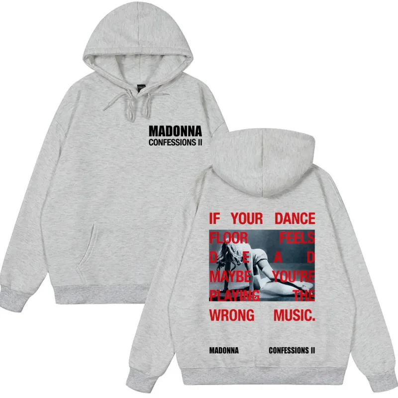 Madonna CONFESSIONS II Album Tour 2026 Print Hoodie Men Women Vintage Sweatshirts Loose Casual Oversized Long Sleeves Pullover
