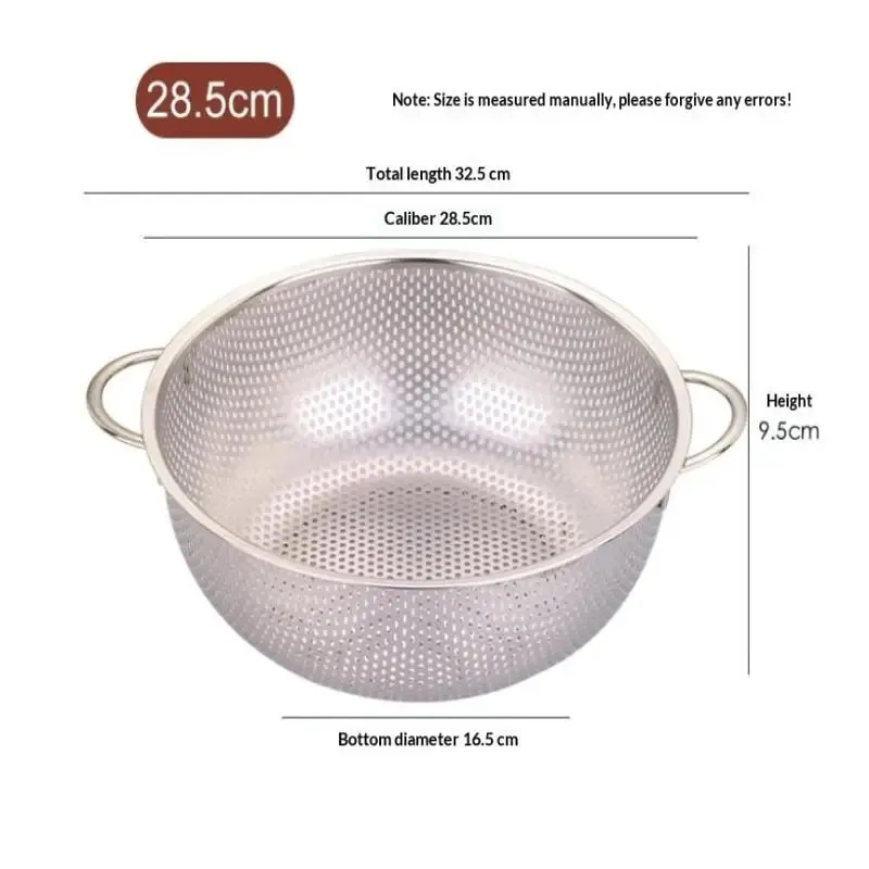 ♥Stainless Steel Kitchen Hole Dense Mesh Sifter Colander Strainer Sieve Baskets for Washing Fruits/Vegetables/Rice — image 14