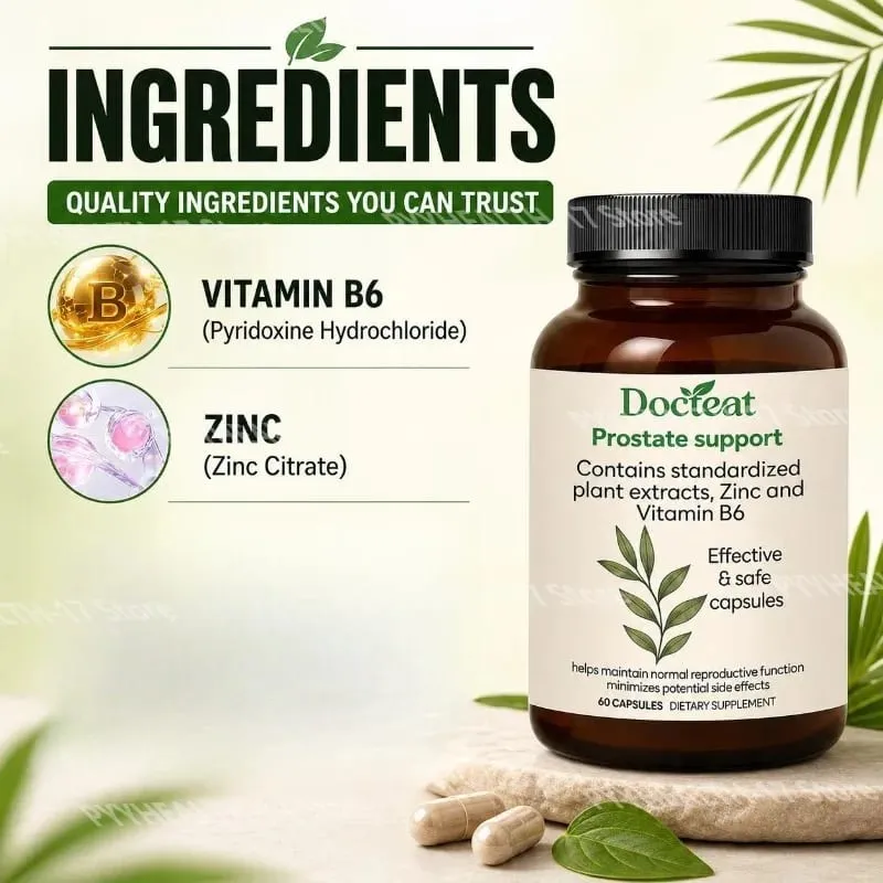 Prostate Support Capsules with Zinc and Vitamin B6 Saw Palmetto and Stinging Nettle Extracts for Support 60 Capsules — image 2