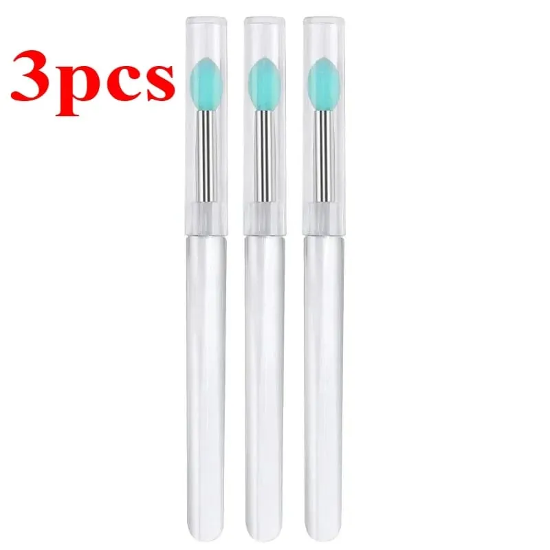 3/5/10Pcs Soft Silicone Lipstick Brush Lip Stick Applicator Portable Clear Handle Clean Microbrush Lipgloss Beauty Tool — image 15