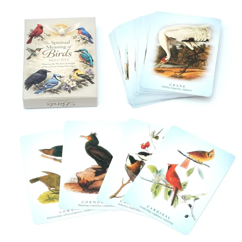 Spiritual Bird Oracle Card Deck 50 Feathered Messenger Cards for Intuitive Reading Symbolic Guidance Daily Reflection Nature Ins — image 3