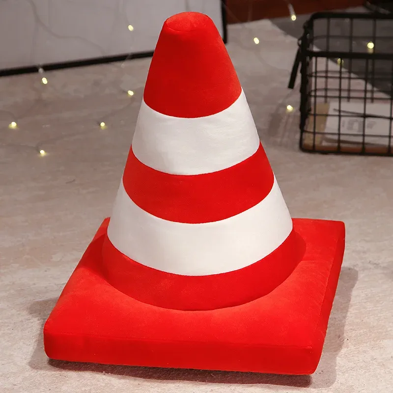 Roadblock-cojín de peluche suave y realista para niños, cono de tráfico, construcción de carreteras, almohada cónica, juguetes para decoración del hogar — image 10