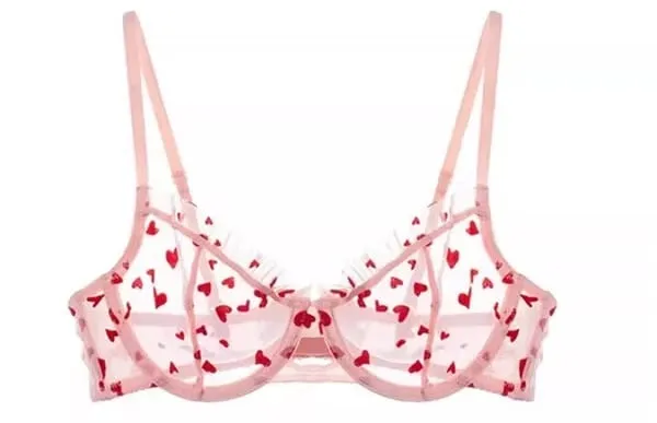 French Heart Print Transparent Lingerie Set Ultra Thin Underwire Bra Lace Sexy Push Up Gathering Small Breast Boost Hot Selling — image 10