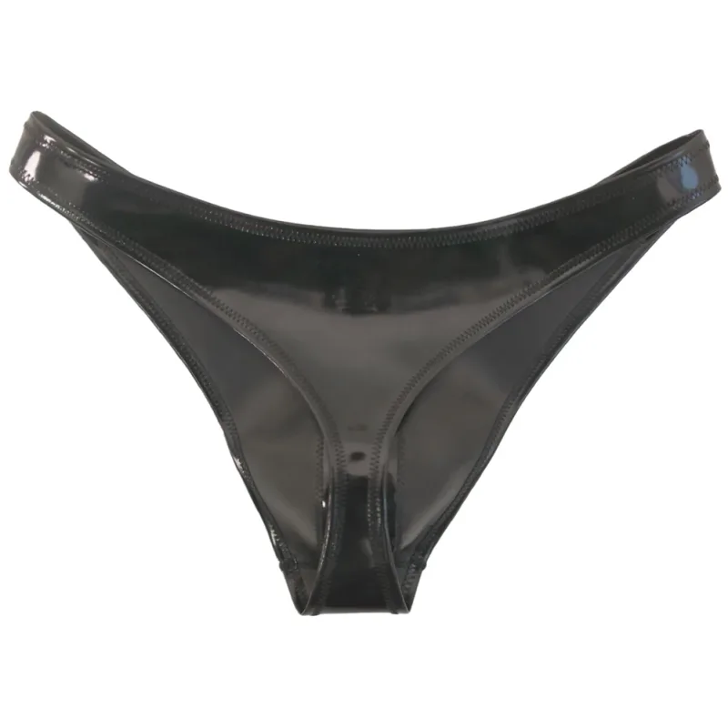 Men Sexy Latex Ammonia Glossy Brief Patent Leather Thongs Sissy U Pouch Very Hot Lingerie Low Rise Gay Lingerie Men's Panties — image 7