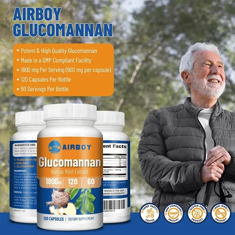 Glucomannan 1800mg - Promotes Energy Production Increases Satiety Appetite Suppressant Supplement — image 6