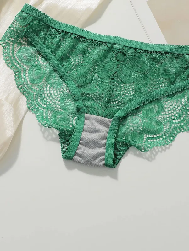 Hot selling green lace lingerie set sexy bra 2-piece set fashionable white display set push up braissere A2123 — image 6