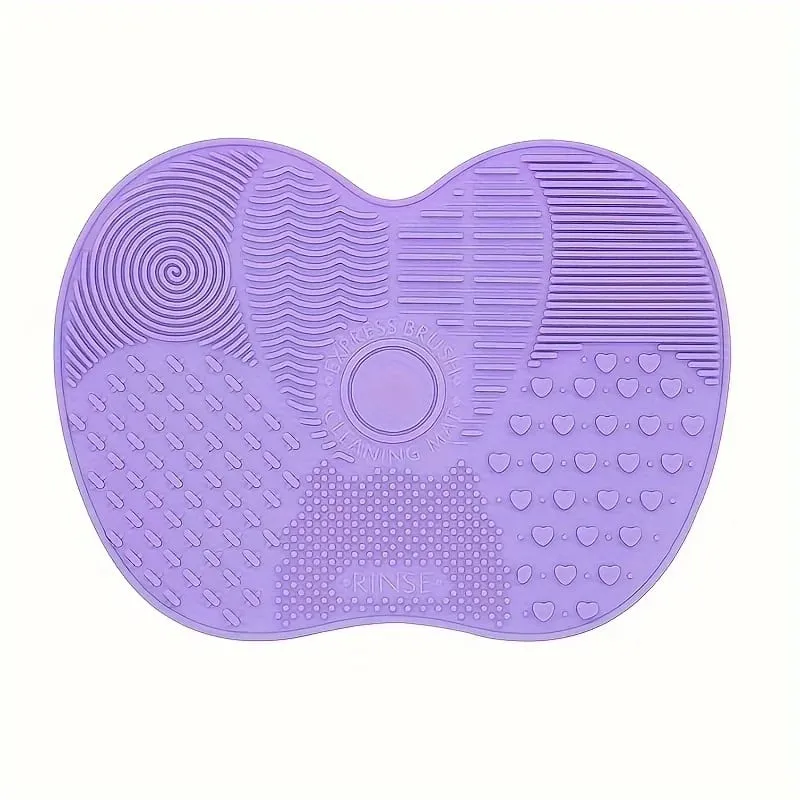 Silicone Apple-Shaped Makeup Brush Cleaning Mat With Suction Cup Deeply Cleans Makeup Brushes Making Brushes Fluffy And Soft
