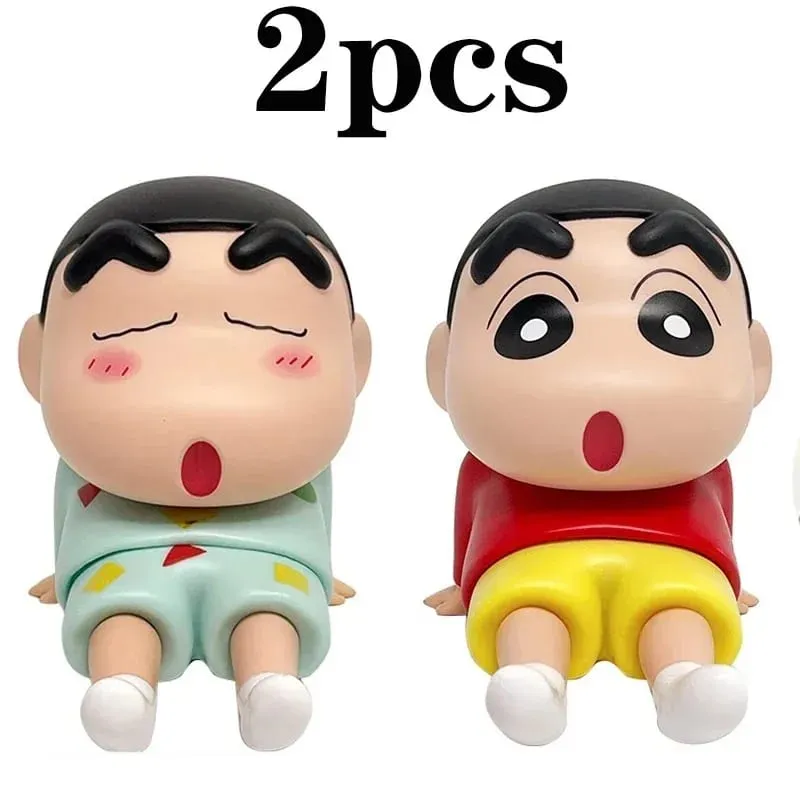 Crayon Shin-Chan Figures Phone Holder Kawaii Anime Desktop Ornaments Cartoon Watching TV Phone Support Cute Doll Decorations — image 7