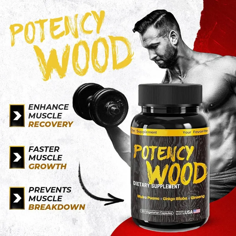 Potency Wood Herbal Supplements with Ginseng Ashwagandha 60 Capsules Adaptogen Energy Stamina Immune Antioxidants Gut Health — image 5