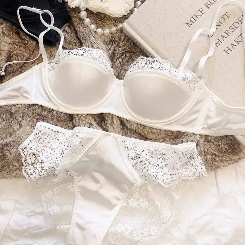 Sexy French Half Cup Lace Bra Soft Underwire Small Breast Enhancer Anti Sag Beautiful Back Women Lingerie 32-38 Comfort All Day — image 4