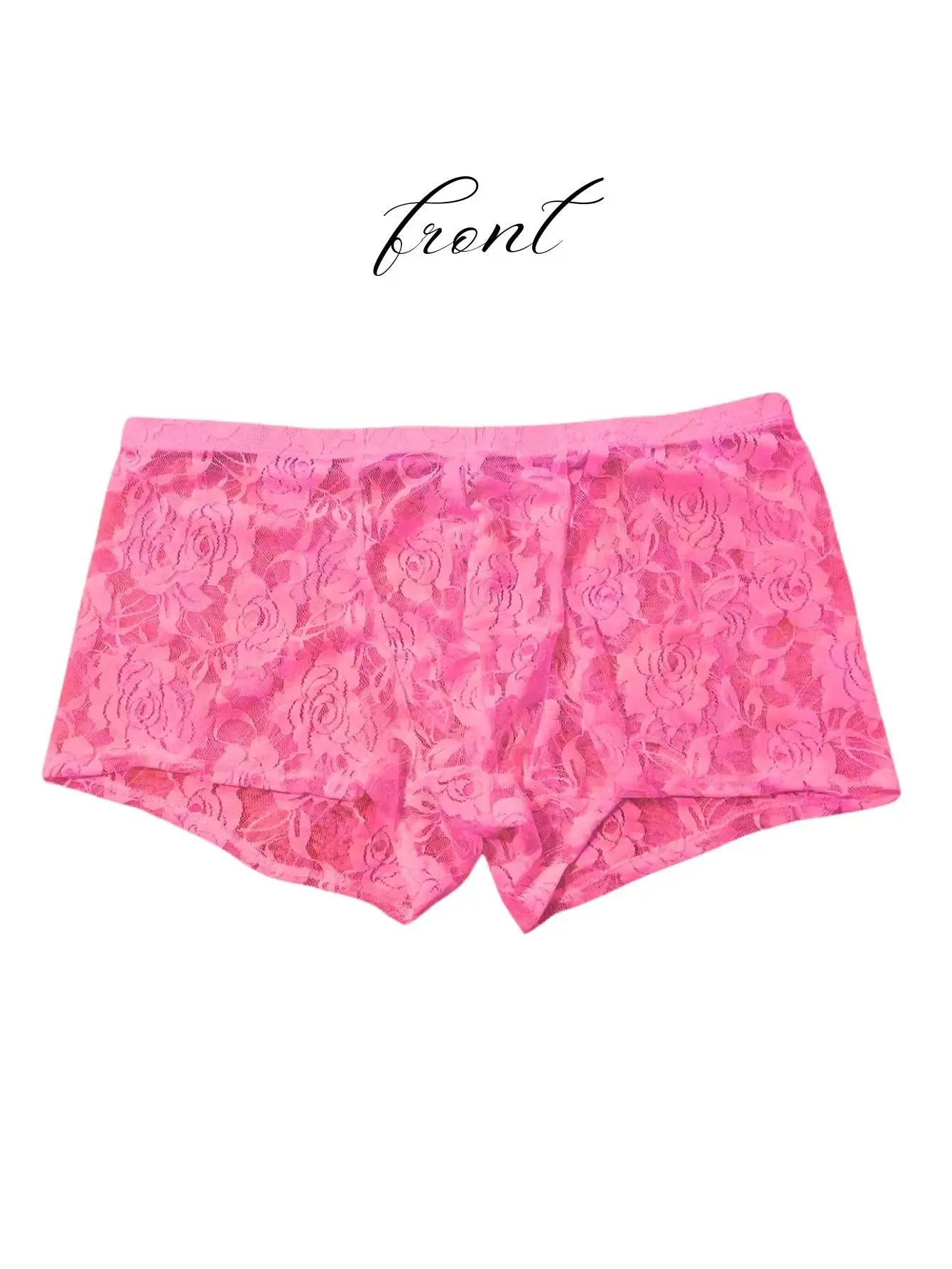 1Pc Men's Fashion New Design Sexy Lace Embroidery, High Elasticity Transparent Lace Flat Corner Underwear, Sexy, Ice Silk 3256811662670417 — image 7