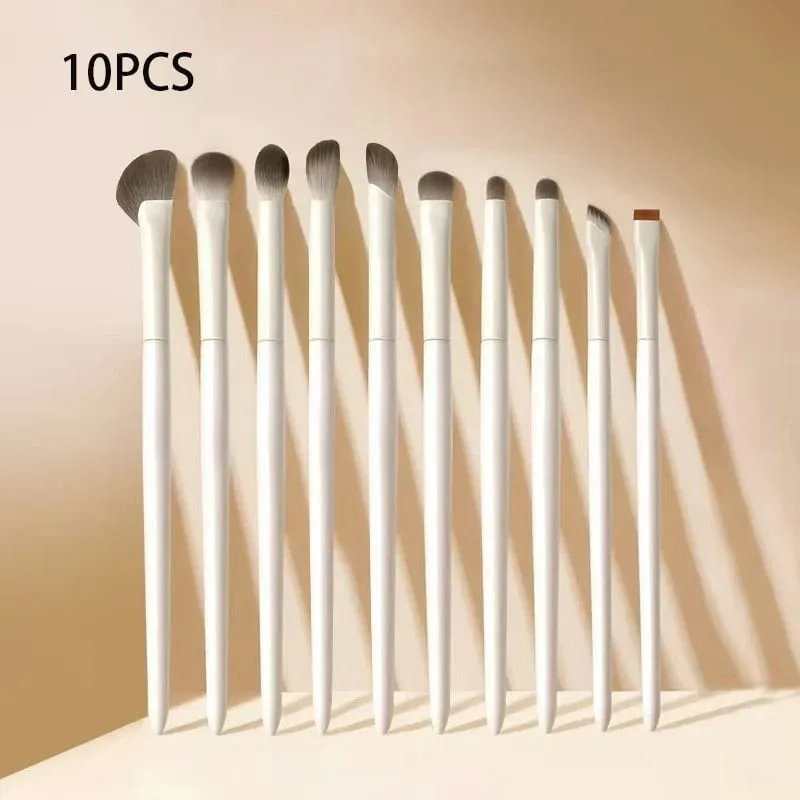 5/8/10Pcs Natural Eye Makeup Brushes Set Detail Eyeshadow Brush Makeup Brush White Ultra Soft Eyeshadow Eyeliner Makeup Tool