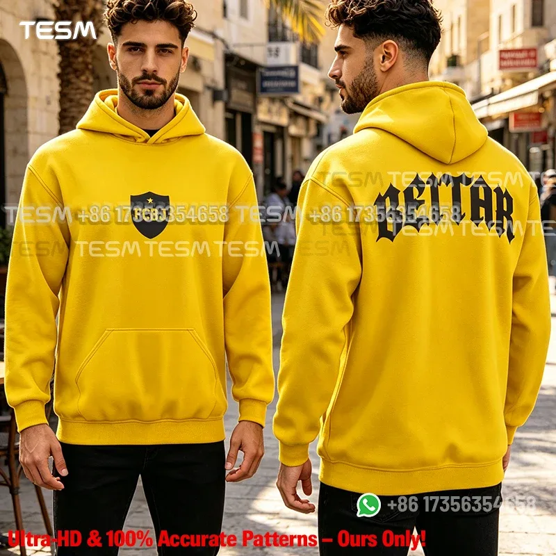 Men Beitar Gothic Font Print Hoodie Oversized Street Hip Hop Pullover Sweatshirt Casual Long Sleeve Hooded Sweatshirts Men Women — image 2