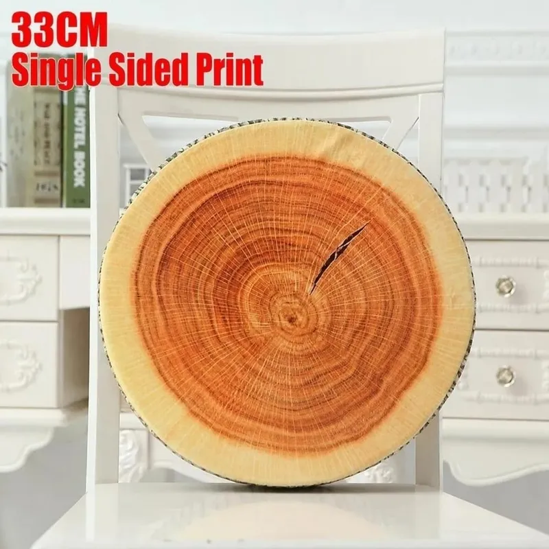 Soft Round Fruit Pillow Simulation Fruit Slice Print Seat Cushion Stuffed Inner Plush Fabric Sofa Cushion Sofa Decor