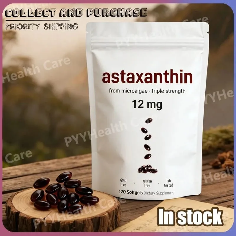 Astaxanthin 12mg Softgels From Plant-Based Microalgae with MCT Oil Dietary Supplement — image 2