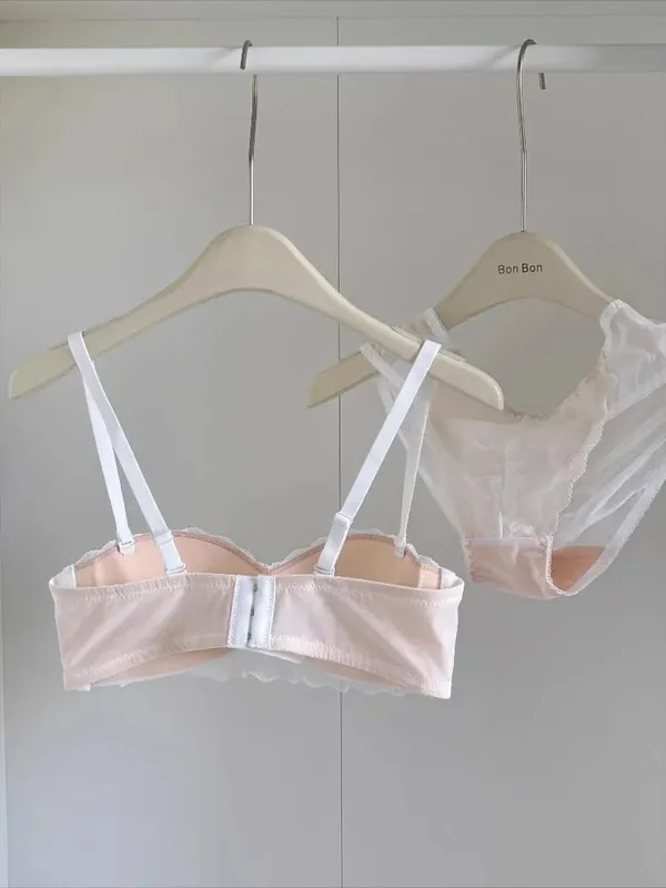 Ensemble de soutien-gorge demi-tasse en dentelle française, Push Up sans fil, petite poitrine, améliore le levage, Anti-affaissement, confort, ensemble de Lingerie Sexy pour femmes — image 6