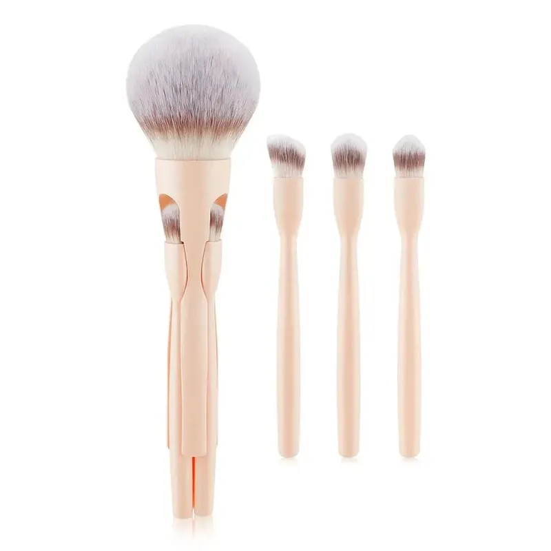 NEW Makeup Powder Brush with Eye Shadow Brush Brushes 4 in-1 All-in-One Magnetic Interlocking Powder Blush Brush Makeup Tools